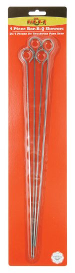 15" Chrome BBQ Skewers, 4 PCS